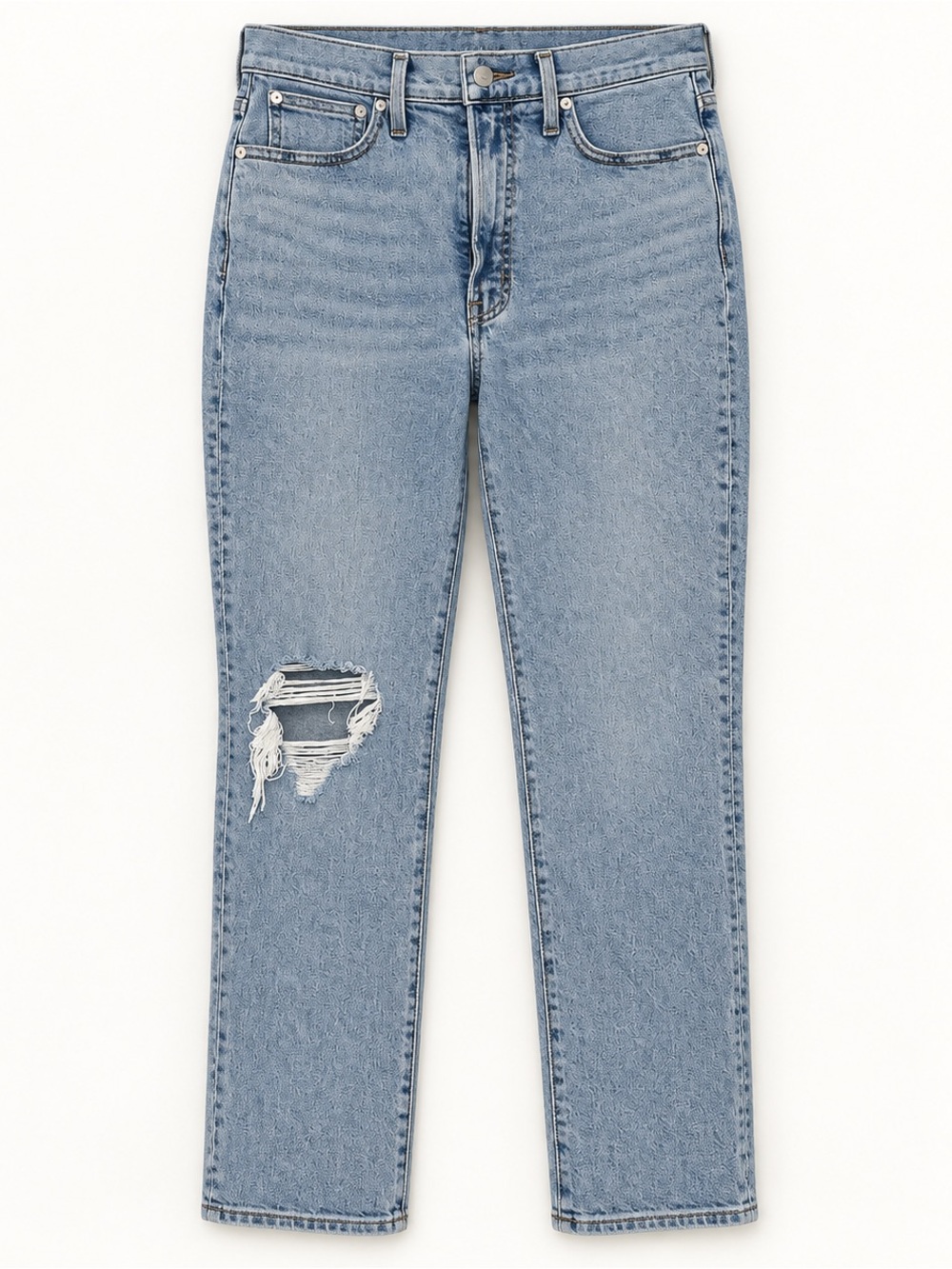 Madewell Perfect Vintage Jeans Size 28 Light Wash Distressed Straight Leg